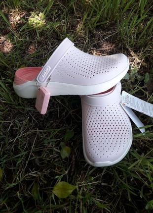 Женские crocs lite ride clog powder white1 фото