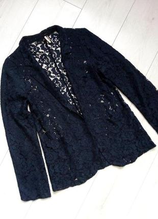 Черный пиджак блейзер кружево4 фото