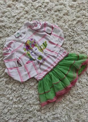 Туника реглан с фатиновой оборкой на 5-6 лет от disney