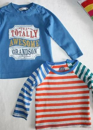Синий реглан baby m&co  на 6-9мес.