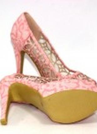 Рожеві жіночі туфлі на підборах 282-2-pink4 фото