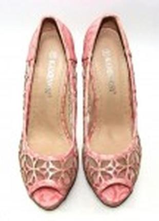 Рожеві жіночі туфлі на підборах 282-2-pink5 фото