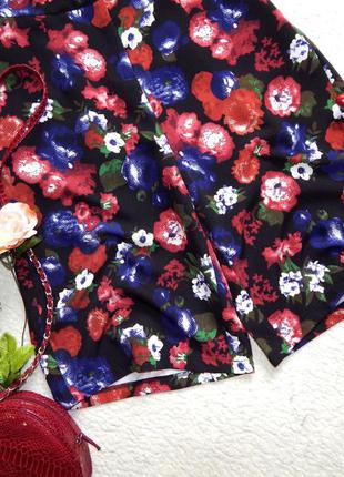 Нові трендові шорти кюлоти в квітковий принт poppy lux3 фото