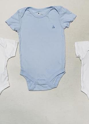 Бодики с коротким рукавом  базовые хлопковые белые mothercare
