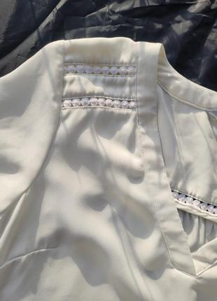 Блузка h&m молочного цвета с коротким рукавом xs 346 фото