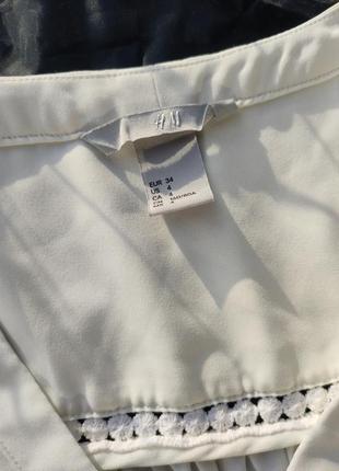 Блузка h&m молочного цвета с коротким рукавом xs 348 фото