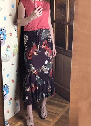 Длинная миди юбка в цветы m&s4 фото