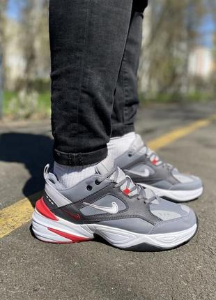 Мужские кроссовки nike m2k tekno grey/red