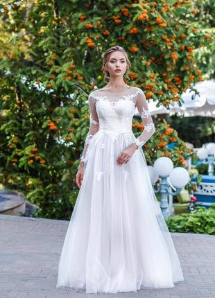 Свадебное платье с длинным рукавом 48 размера !!!4 фото