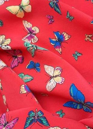 Шовковий шарф в принт "метелики"1 фото