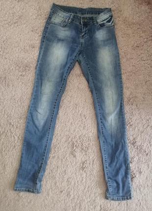 Джинсы скини голубые