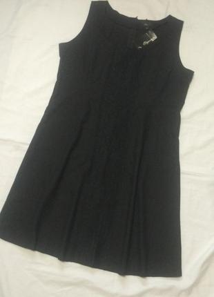 Платье летнее черное лен uk20 elegance