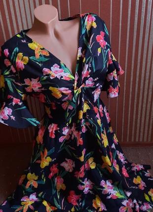 Платье на запах,сарафан в цветы 2