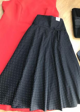 New look! эффектная котоновая юбка миди в горошек2 фото