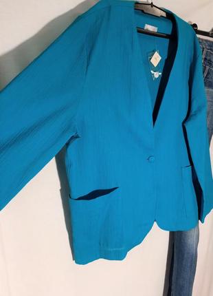 Летний легкий пиджак/жакет/блейзер/кардиган на одну пуговицу 100% коттон3 фото