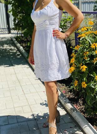 Белое воздушное платье, летнее белое  платье