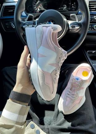 Женские кроссовки new balance 327 pink white