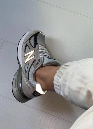 Женские кроссовки new balance 990 grey green2 фото