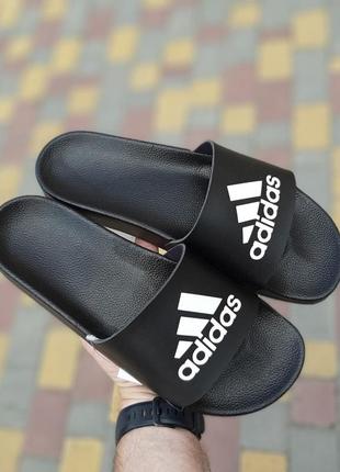 Женские шлепанцы adidas черные / жіночі шльопанці чорніі