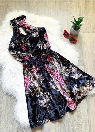 Select квітчасте велюрове оксамитове плаття2 фото