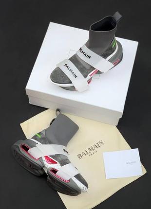 Бомбические кроссовки balmain bold sock sneaker grey2 фото