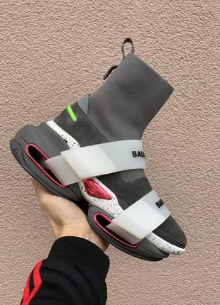 Бомбические кроссовки balmain bold sock sneaker grey6 фото