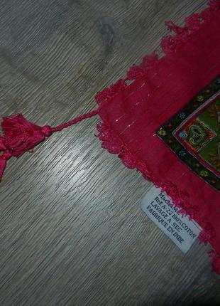 Индия яркий платок палантин шаль с кистями хлопок новый