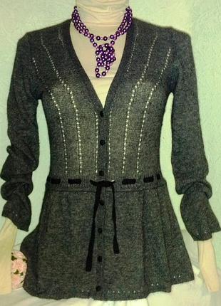 Тонкий найм'якіше кашеміровий кардиган,42-448разм,mango suit,пог-46см