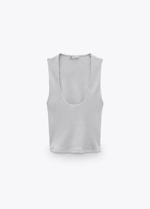 Майка трикотажна в рубчик zara