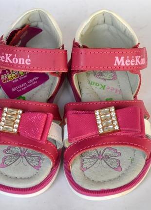 Кожаные босоножки для девочек meekone 3