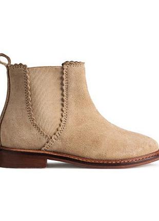 Ботинки челси. натуральная замша. h&m. р. 31.