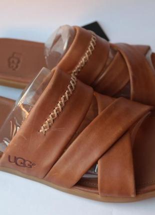 Ugg новые оригинал мужские шлепки шлепанцы вьетнамки кожаные 40.5 26 см5 фото