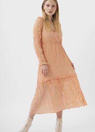 Нааівпрозора сукня міді пліссе