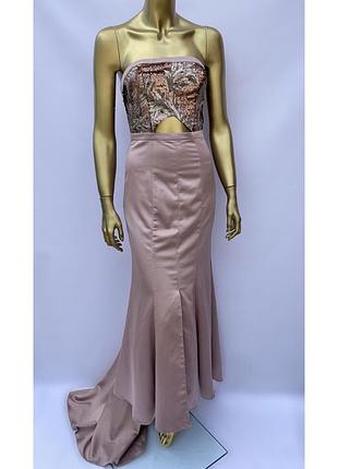 Вечернее платье true decadence со шлейфом и пайетками