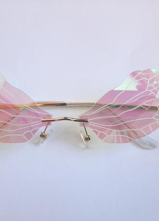 Очки бабочка с градиентовым перламутровым цветом5 фото