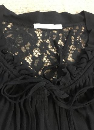 Шикарная чёрная блуза с кружевом hagel6 фото