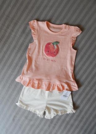 Летний комплектик для девочки шорты футболка george