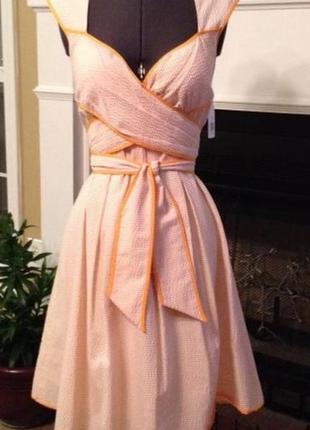 Сукня а-силует ніжного кольору (usa) під поясок m - l3 фото