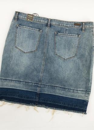 Короткая джинсовая юбка сша с потертостями размер 8 на 46 рр5 фото