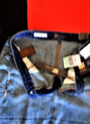 Короткая джинсовая юбка сша с потертостями размер 8 на 46 рр9 фото