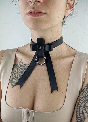Чокер метелик , краватка ,  галстук кожаный gothic, boho, alt, witchcore,  halloween, rave