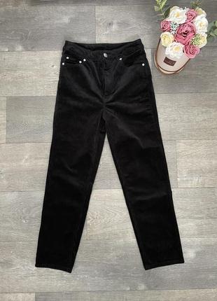 Крутые мом джинсы, вельветовые чёрные штаны