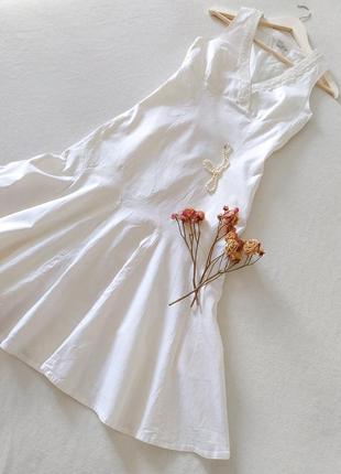 Льняное платье годе с шитьём4 фото