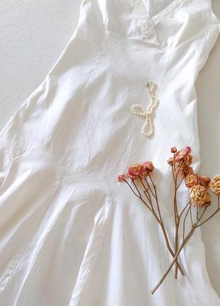 Льняное платье годе с шитьём9 фото