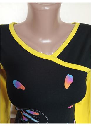 Красивая молодежная женская футболка с длинным рукавом лонгслив кофточка жіноча распродажа7 фото