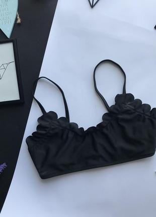 👙классный чёрный верх от купальника топом гребешок/топ от купальника с рюшами👙