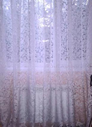 Тюль с рисунком вензель, фіранки з візерунком