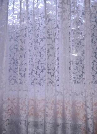 Тюль с рисунком вензель, фіранки з візерунком