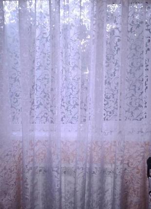 Тюль с рисунком вензель, фіранки з візерунком