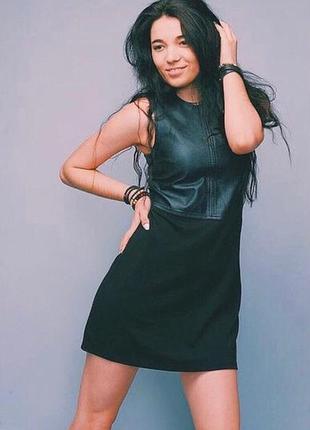 Сукня шкіряне hm, h&m, s, xs, шкіра, екошкіра, чорне